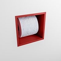 Easy Toiletrolhouder CUBE 160 solid surface 16x16cm kleur Fire. Geschikt voor op en inbouw.-3