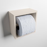 EASY Toilettenpapierhalter CUBE 160 solid surface 16x8,6cm color Linen. Geeignet für Einbau und Aufbau.