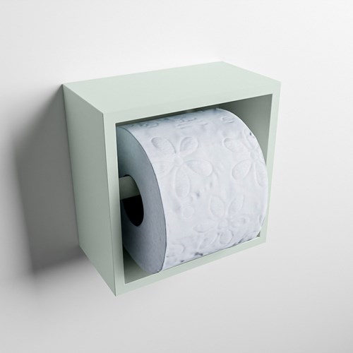 EASY Portarrollos CUBE 160 solid surface 16x8,6cm color Greey. Apto para instalación empotrada y sobreponer.