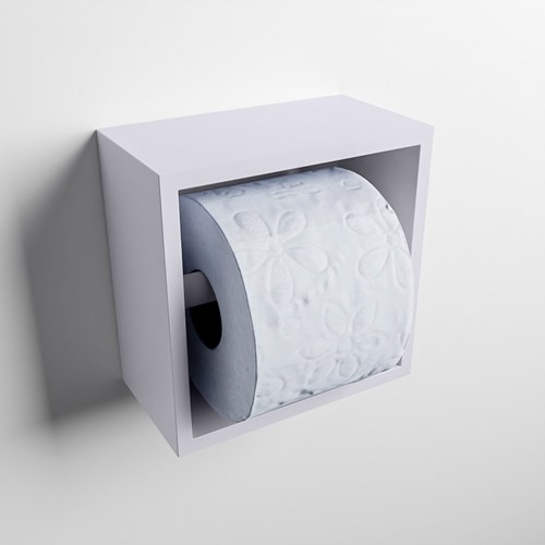 EASY Portarrollos CUBE 160 solid surface 16x8,6cm color Cale. Apto para instalación empotrada y sobreponer.