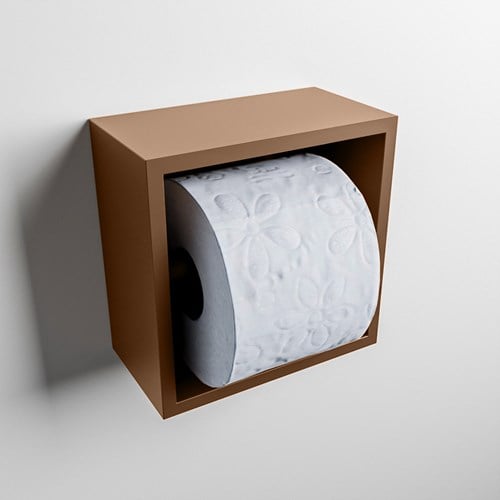 EASY Portarrollos CUBE 160 solid surface 16x8,6cm color Rust. Apto para instalación empotrada y sobreponer.