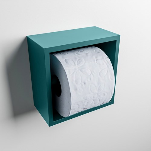 EASY Portarrollos CUBE 160 solid surface 16x8,6cm color Smag. Apto para instalación empotrada y sobreponer.