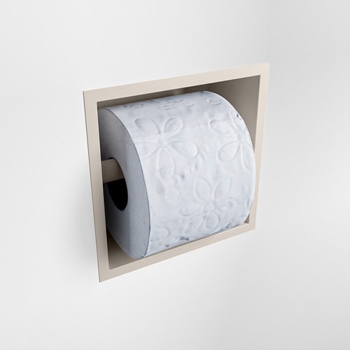 EASY Toilettenpapierhalter CUBE 160 solid surface 16x8,6cm color Linen. Geeignet für Einbau und Aufbau.-2