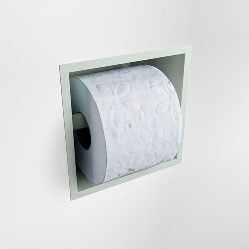 Easy Toiletrolhouder CUBE 160 solid surface 16x8,6cm kleur Greey. Geschikt voor op en inbouw.-2