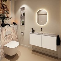 HOPE Bauplatten WC SET solid surface WC-Rückwand 100x125cm mit Ablage 100x23cm in der farbe Glace, vorgebohrt.-3