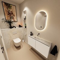 HOPE Bauplatten WC SET solid surface WC-Rückwand 100x125cm mit Ablage 100x23cm in der farbe Ostra, vorgebohrt.-2