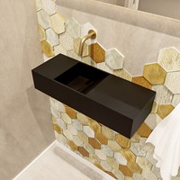 TYNE 60cm lavamano solid surface color Urban. Lavabo posición Izquierda sin orificio.-2