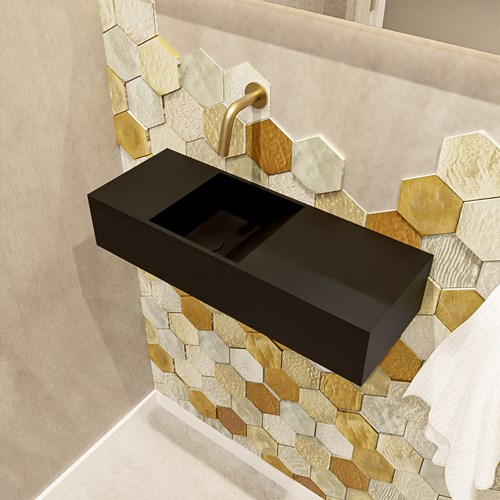 TYNE 60cm lavamano solid surface color Urban. Lavabo posición Izquierda sin orificio.-2