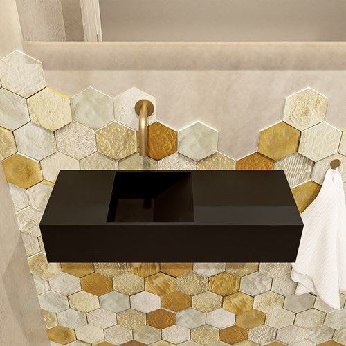 TYNE 60cm lavamano solid surface color Urban. Lavabo posición Izquierda sin orificio.-3
