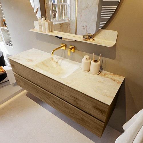 VICA-DLUX 150cm mueble de baño Chai 2 cajones. Lavabo CLOUD Centro sin orificio color Frappe.