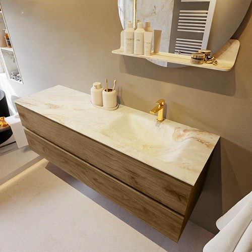 VICA-DLUX 150cm mueble de baño Chai 2 cajones. Lavabo CLOUD Derecho 1 orificio color Frappe.