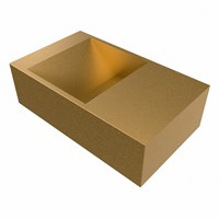 TYNE 40cm handwaschbecken freihängend solid surface (mineralwerkstoff) farbe Oro. Waschbeckenposition Rechts.-3