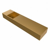 TYNE 100cm lavamano suspendido solid surface color Oro. Posición del fregadero Izquierda.-3