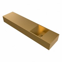 TYNE 100cm handwaschbecken freihängend solid surface (mineralwerkstoff) farbe Oro. Waschbeckenposition Rechts.-3