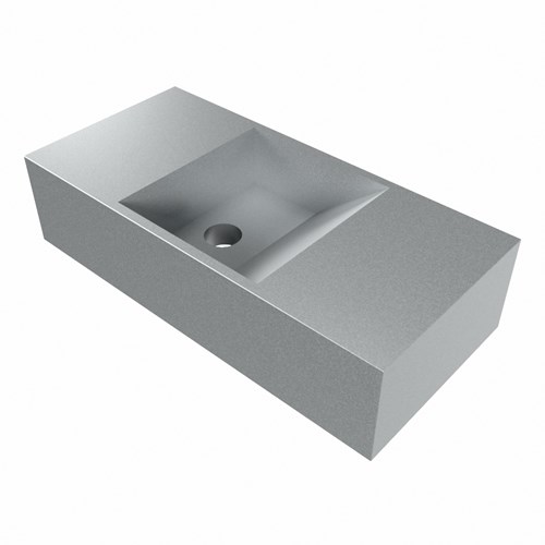 TYNE Plata Lavabo sospeso à parete solid surface 50cm. Posizione lavabo Sinistra.-3