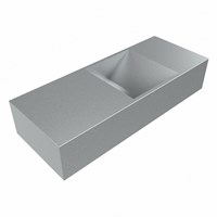 TYNE 60cm lavamano suspendido solid surface color Plata. Posición del fregadero Centro.