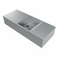 TYNE 60cm lavamano suspendido solid surface color Plata. Posición del fregadero Centro.-3