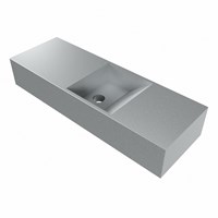 TYNE Plata Lavabo sospeso à parete solid surface 70cm. Posizione lavabo Centro.-3