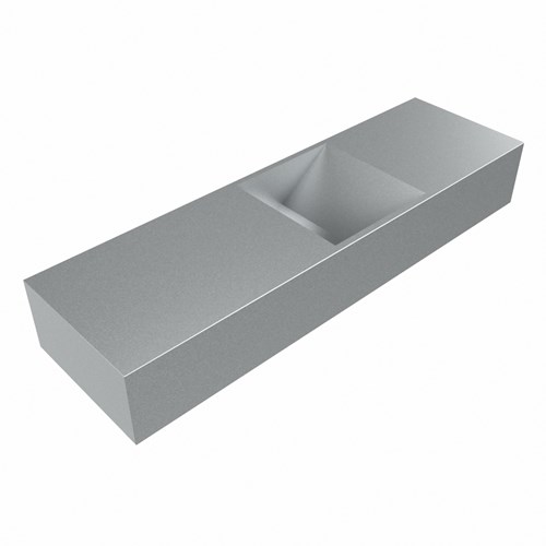 TYNE 80cm lavamano suspendido solid surface color Plata. Posición del fregadero Centro.