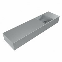 TYNE 90cm lavamano suspendido solid surface color Plata. Posición del fregadero Derecho.