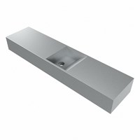 TYNE 100cm lavamano suspendido solid surface color Plata. Posición del fregadero Centro.-3