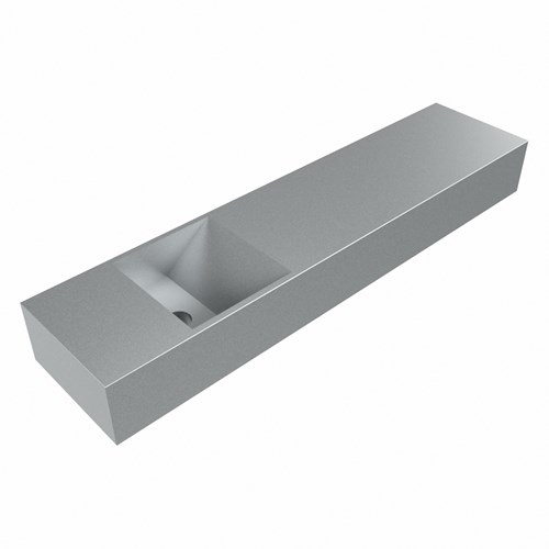 TYNE Plata Lavabo sospeso à parete solid surface 100cm. Posizione lavabo Sinistra.