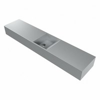 TYNE 110cm handwaschbecken freihängend solid surface (mineralwerkstoff) farbe Plata. Waschbeckenposition Mittig.-3