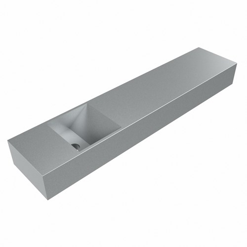 TYNE 110cm lavamano suspendido solid surface color Plata. Posición del fregadero Izquierda.
