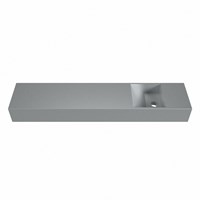 TYNE 110cm handwaschbecken freihängend solid surface (mineralwerkstoff) farbe Plata. Waschbeckenposition Rechts.-2