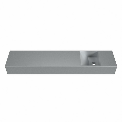 TYNE 110cm handwaschbecken freihängend solid surface (mineralwerkstoff) farbe Plata. Waschbeckenposition Rechts.-2