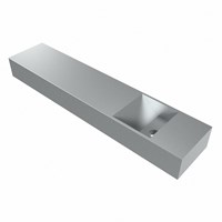 TYNE 110cm handwaschbecken freihängend solid surface (mineralwerkstoff) farbe Plata. Waschbeckenposition Rechts.-3