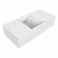 TYNE Talc Lavabo sospeso à parete solid surface 50cm. Posizione lavabo Sinistra.