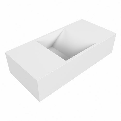 TYNE Talc Lavabo sospeso à parete solid surface 50cm. Posizione lavabo Sinistra.