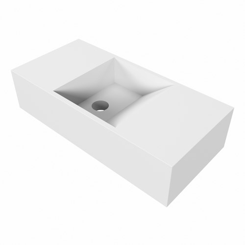 TYNE 50cm fontein solid surface kleur Talc. Positie wastafel links.-3