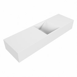 TYNE 80cm fontein solid surface kleur Talc. Positie wastafel midden.