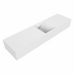TYNE 90cm fontein solid surface kleur Talc. Positie wastafel midden.