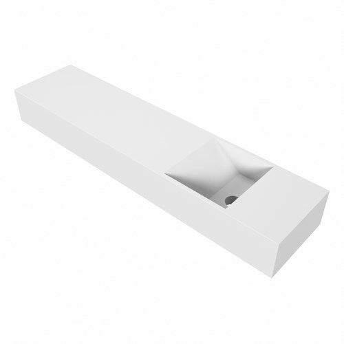 TYNE Talc Lavabo mural solid surface 100cm. Position lavabo Droite.-3