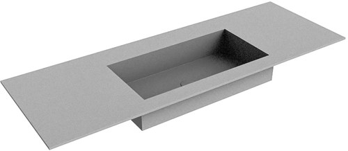 ZINK Plata Einbauwaschbecken aus solid surface (mineralwerkstoff) 130cm. Waschbeckenposition Mittig.