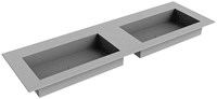 ZINK Plata Lavabo incasso solid surface 150cm. Posizione lavabo Doppio.