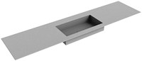 ZINK Plata solid surface inbouw wastafel 190cm. Positie wasbak Midden.
