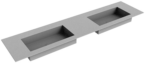 ZINK Plata Lavabo encastrado de solid surface 191cm. Posición del fregadero Doble.
