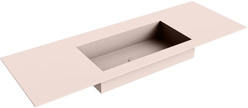 ZINK Rosee solid surface inbouw wastafel 131cm. Positie wasbak Midden.