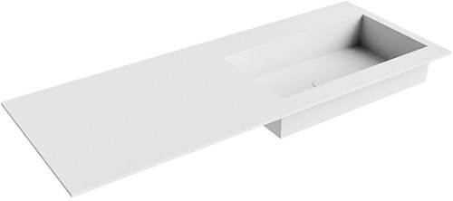 ZINK Talc Lavabo encastré solid surface 120cm. Position lavabo Droite.