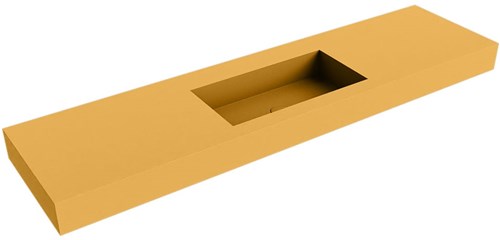 ZINK Ocher Lavabo mural solid surface 181cm. Position lavabo Centrée rebord 12cm.