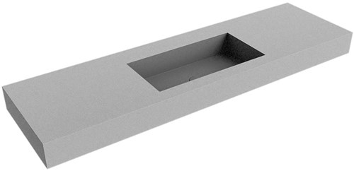 ZINK Plata Wall-Hung Basin solid surface 161cm. Position basin Center rim 12cm.