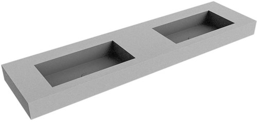 ZINK Plata Wall-Hung Basin solid surface 180cm. Position basin Double rim 12cm.