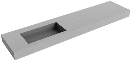 ZINK Plata Lavabo sospeso à parete solid surface 201cm. Posizione lavabo Links bordo 12cm.