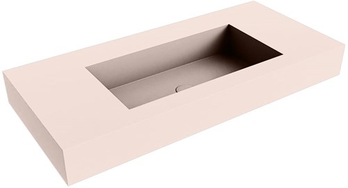 ZINK Rosee Lavabo mural solid surface 101cm. Position lavabo Centrée rebord 12cm.