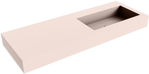 ZINK Rosee Lavabo suspendido de solid surface 130cm. Posición del fregadero Derecho borde de 12cm de alto.