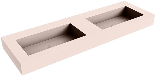 ZINK Rosee Lavabo suspendido de solid surface 151cm. Posición del fregadero Doble borde de 12cm de alto.